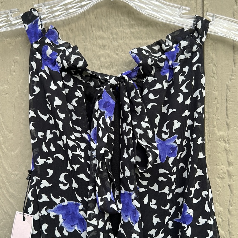NWT BCBG Generation Relax Halter Neck Tie Chiffon Mini Fallen Petal Large - Picture 6 of 16